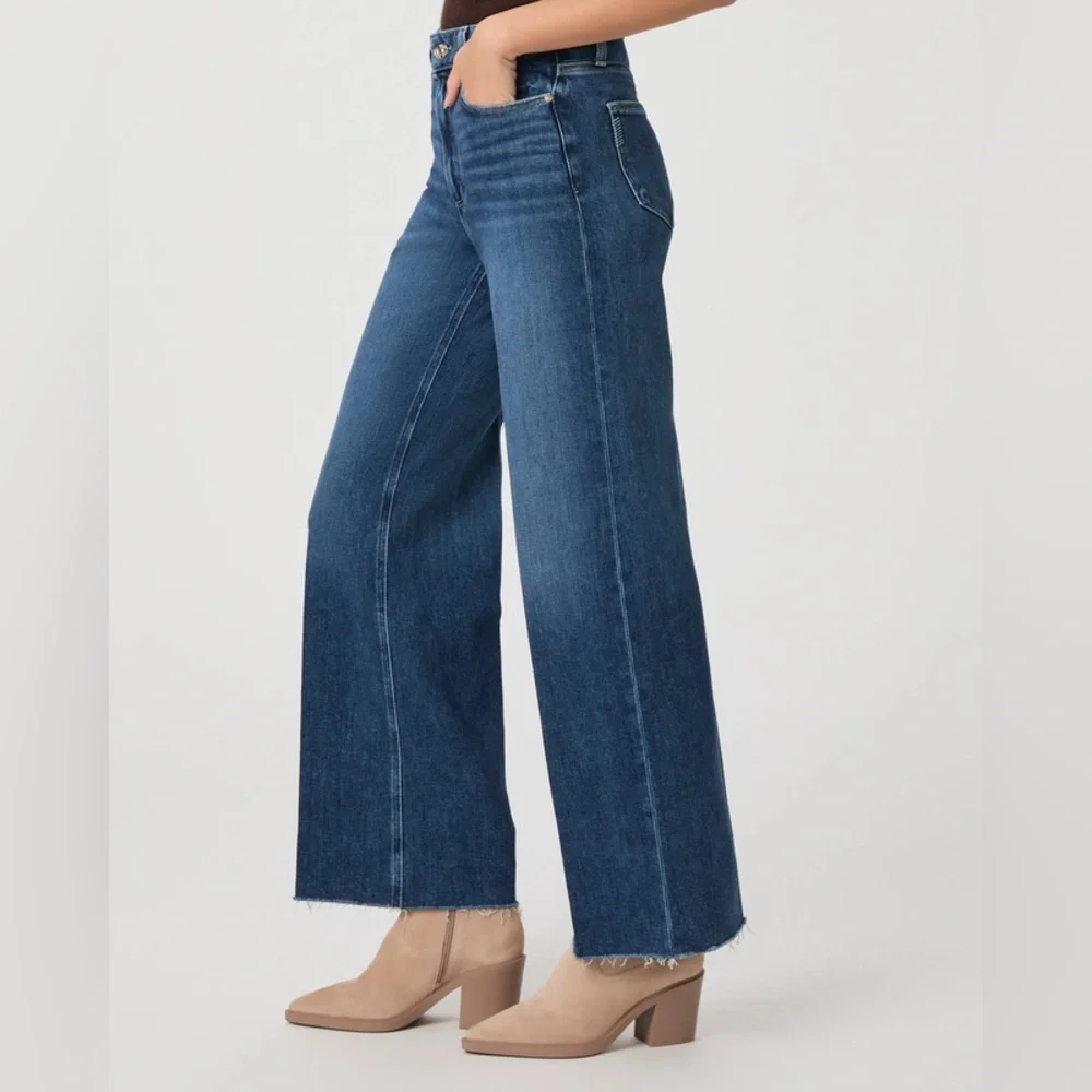 PAIGE Blue Wide-Leg Jeans - Picture 2 of 8